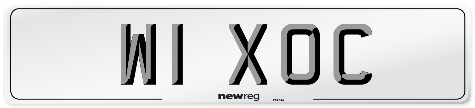 W1 XOC Number Plate from New Reg
